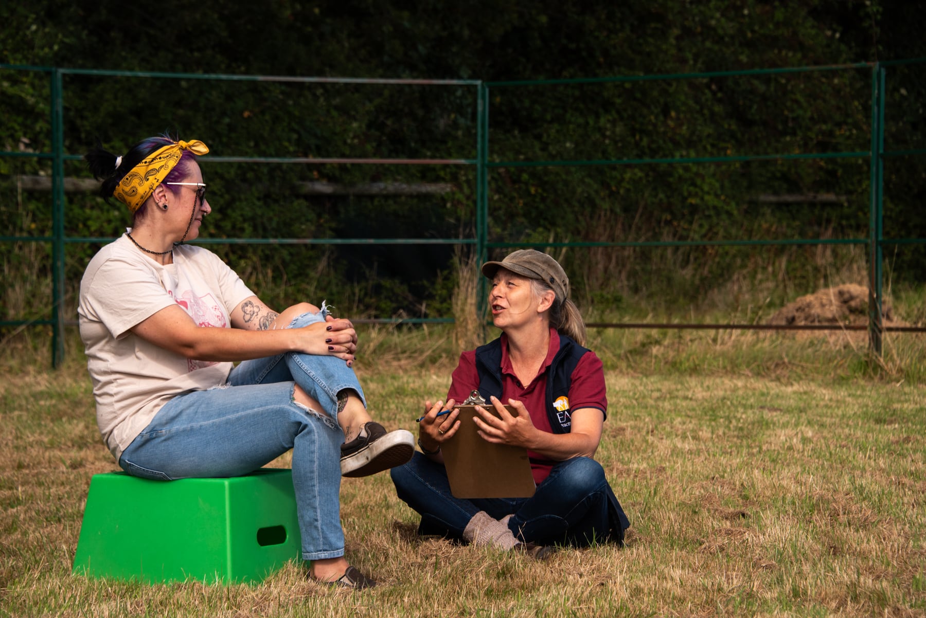 Kim getting to know a client and their goals